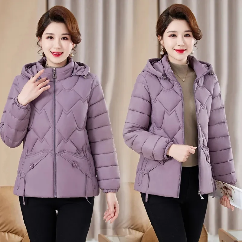 Winter Jacket Women Parkas 2023 New Korean Fashion Down Cotton Jacket Long Sleeve Hooded Parka Casual Loose Snow Wear Coat