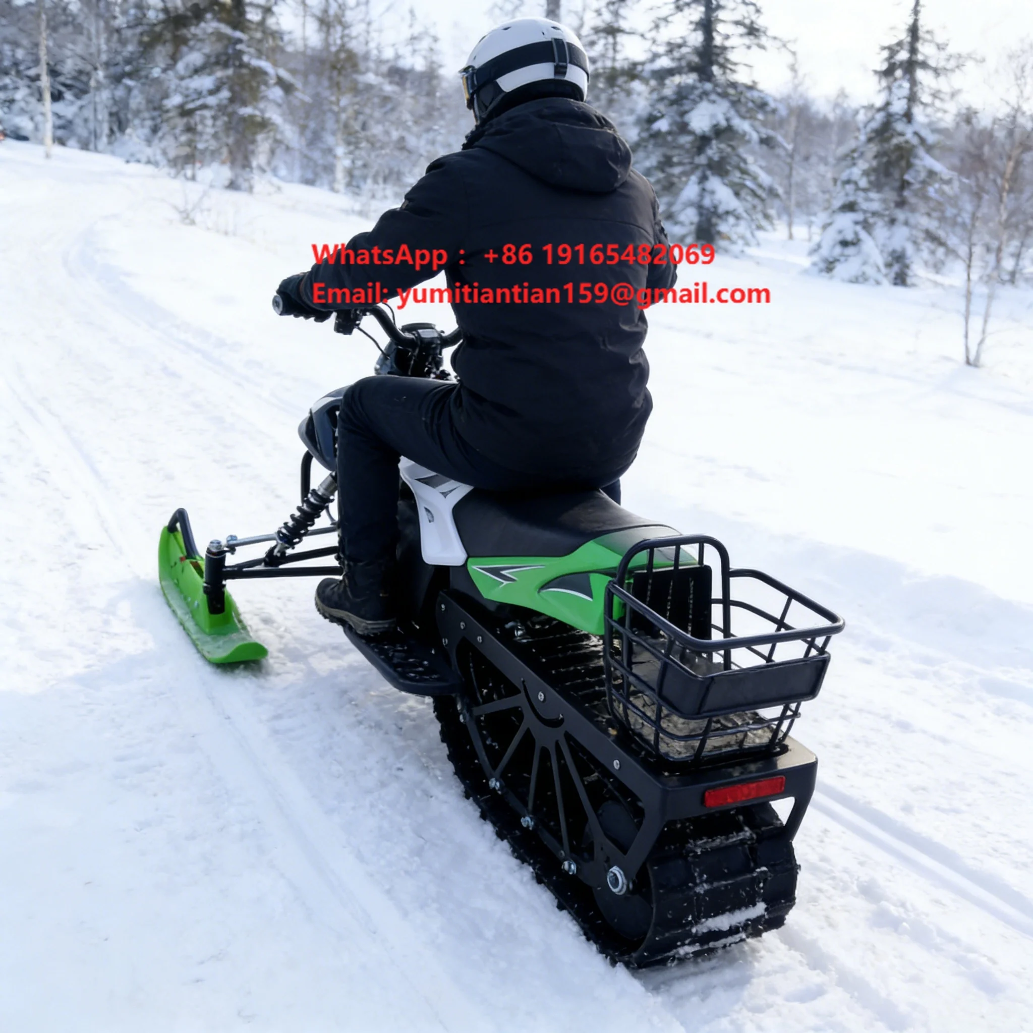 High Safety Easy Operation Single Track Snowmobile Lithium Battery Tracked Outdoor Snowmobile with High Quality for Sale