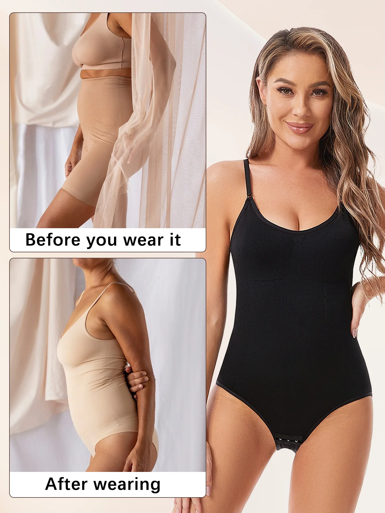 

Women High Elastic Body Suit Large Size Slimming Butt Lifter Shapewear Full Body Shaper Seamless Smooth Out Open Crotch Bodysuit