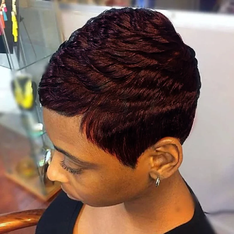 

pixie Layered Wigs Human Hair machine made Wigs For Women daily party use wig natural look 150% density short pixie wig