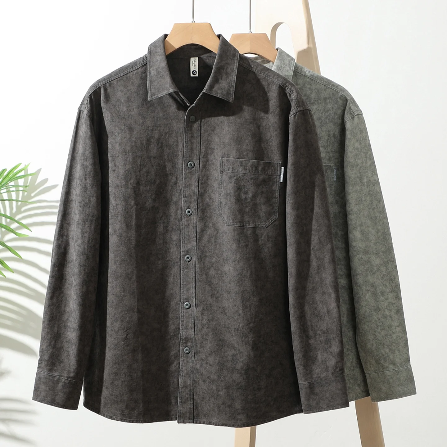 

Ретро-японский стиль! Окрашенная ткань! Чистый хлопок! Мужская повседневная рубашка с длинным рукавом и воротником, модная, осенняя коллекция