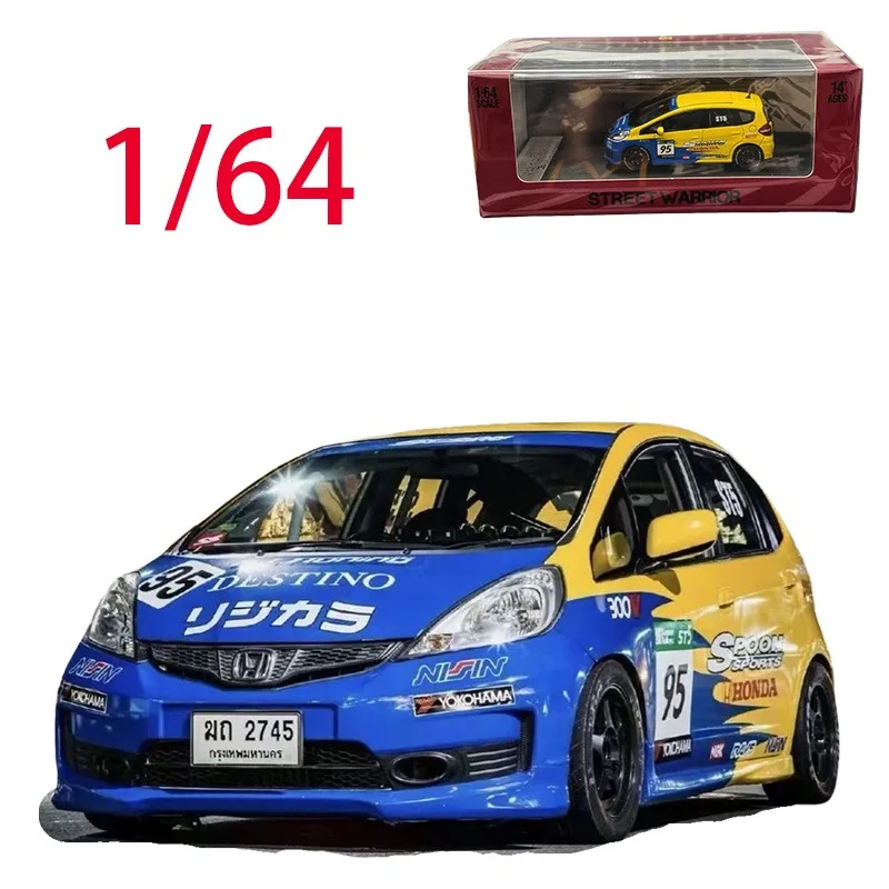 

SW Diecast 1/64 Scale Honda Alloy Car Model Honda Jazz Fit 2 GE8 RS Edition Spoon Play Vehicles Toys for Boys Original Box