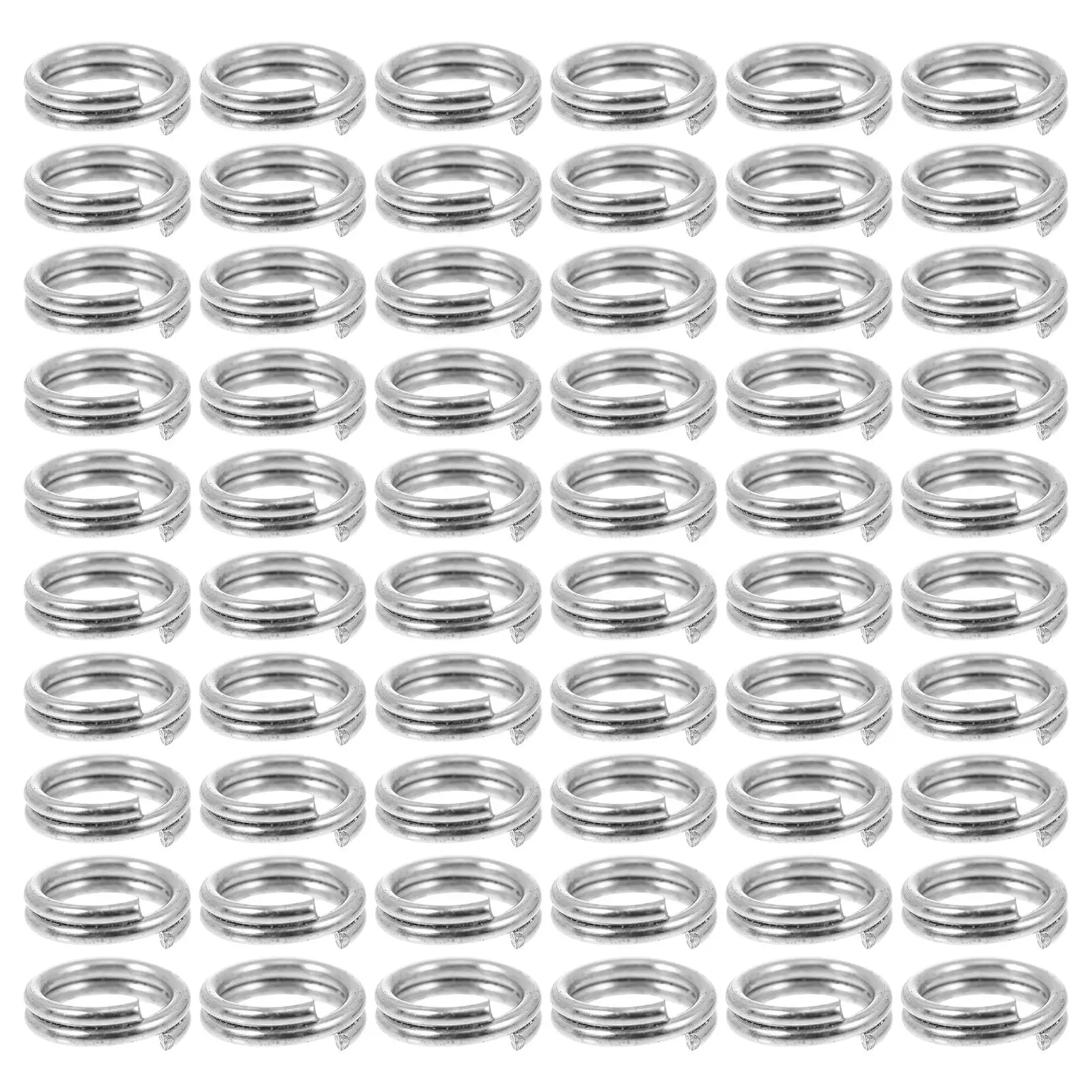 100 Pcs Ring Sizer Double Circle Fishing Turning Key Chain Rings Stainless Steel