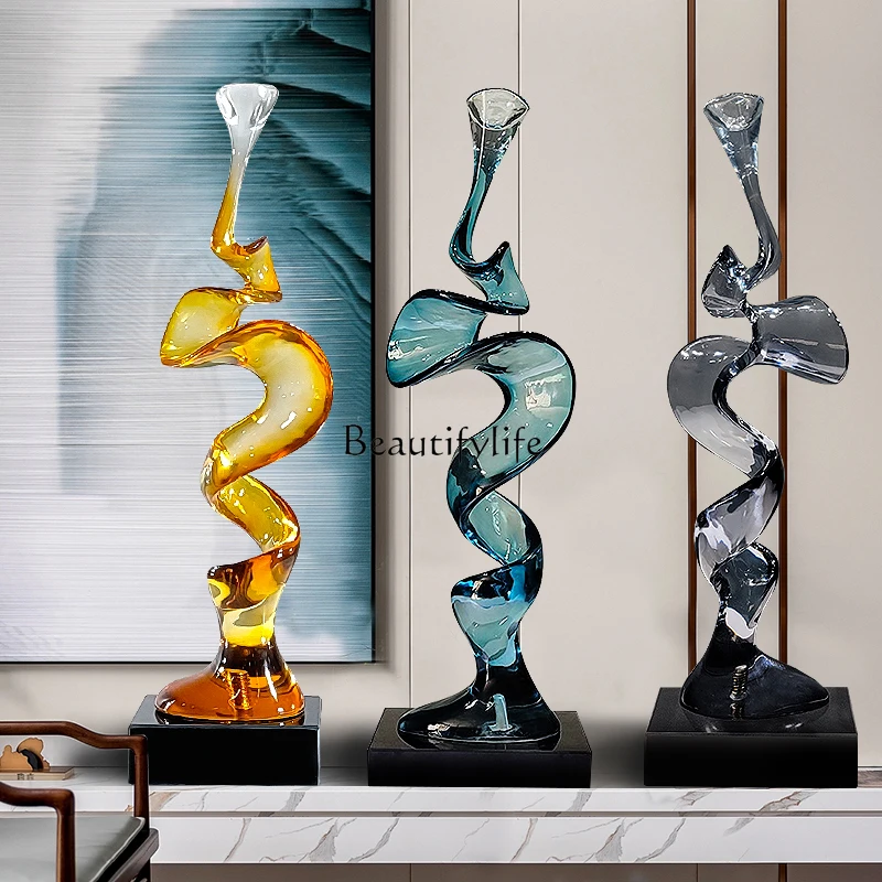 Modern light luxury abstract ornament porch soft decoration transparent resin sculpture