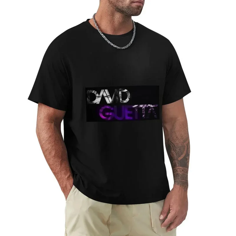 David Guetta logo black T-Shirt for a boy graphics black t shirts for men 2024 heavyweight new arrival manga vintage style funny