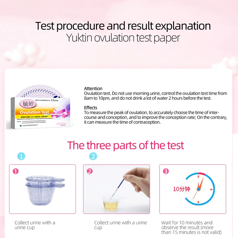 Strisce reattive per l'ovulazione da 10 pezzi con tazza per l'urina per Test di ovulazione strisce reattive per la gravidanza altamente Accurate per il rilevamento della gravidanza