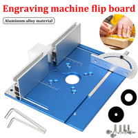 Aluminium Router Table Insert Plate Woodworking Trimmer Electric Wood Milling Flip Plate With Miter Gauge for DIY Working Benche