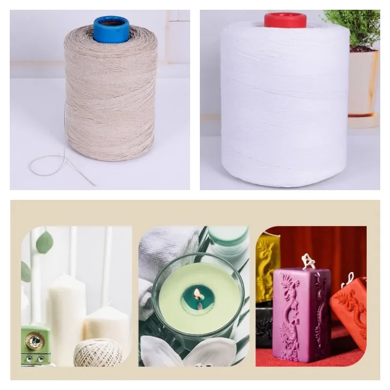 

1000g Smokeless and Tasteless Candle Cotton Wick Cotton Thread with Different Strands DIY Moulds and Aromatherapy Wax Materials
