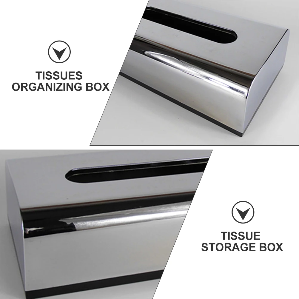 

Plastic Electroplated Tissue Box Modern Silver Home Decoration Multifunctional Napkin Dispenser Tissues Organizing Storage Box