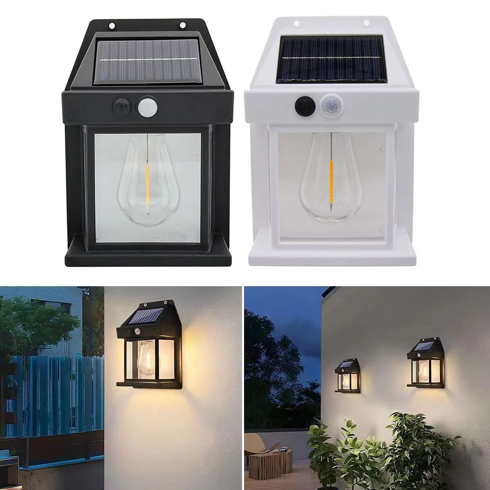 

Solar Tungsten Wire Bulb Wall Lamp Motion Sensor Wall Light Waterproof Yard Safe Light Garden Landscape Lamp Outdoor Lighting