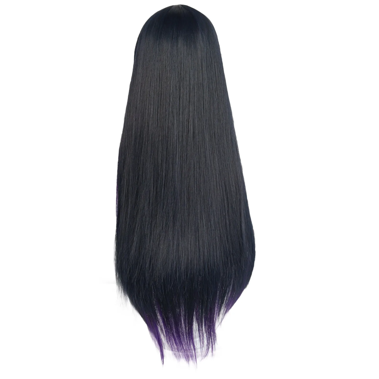 Anogol Synthetic Miko Yotsuya Cosplay Wig Anime Mieruko-chan Blue Mix Purple 80cm Long Straight Hair Machine Made for Halloween