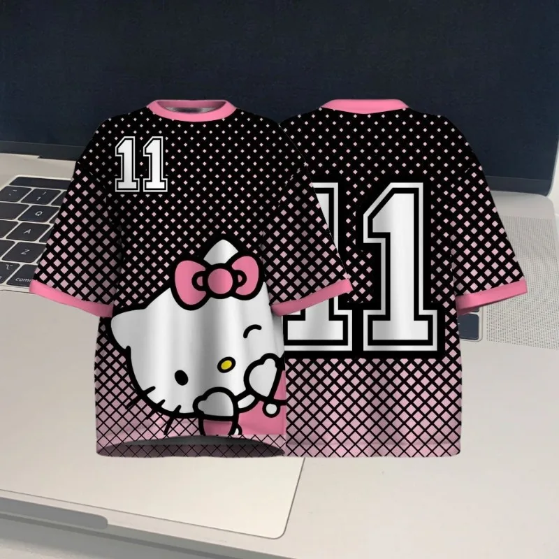 

MOTO-Sweet и милый летний бестселлер Hello Kitty, повседневная спортивная футболка для девочек, новинка 2025 года