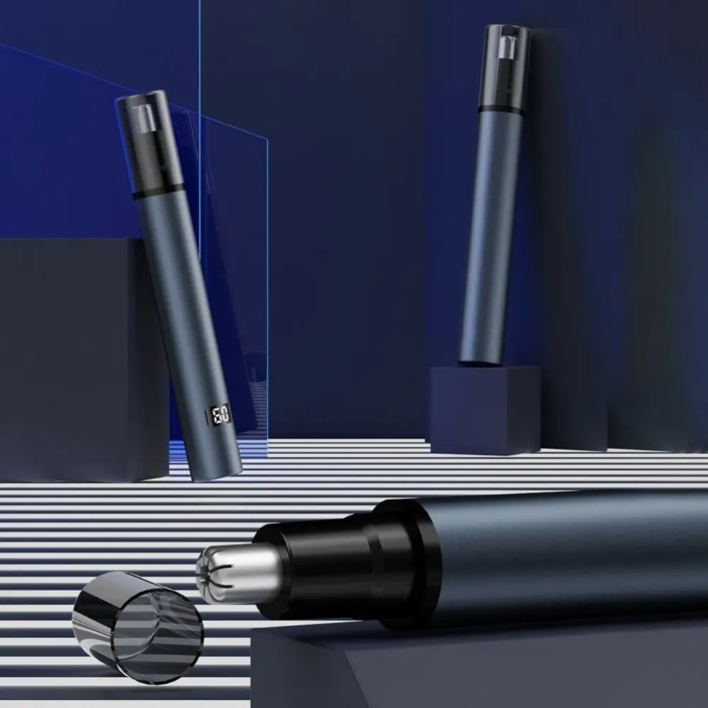 ماكينة تشذيب شعر الأنف الكهربائية القابلة لإعادة الشحن عبر USB، ماكينة تشذيب غير مؤلمة مقاومة للماء، مزيل شعر الأنف، شاشة رقمية آمنة