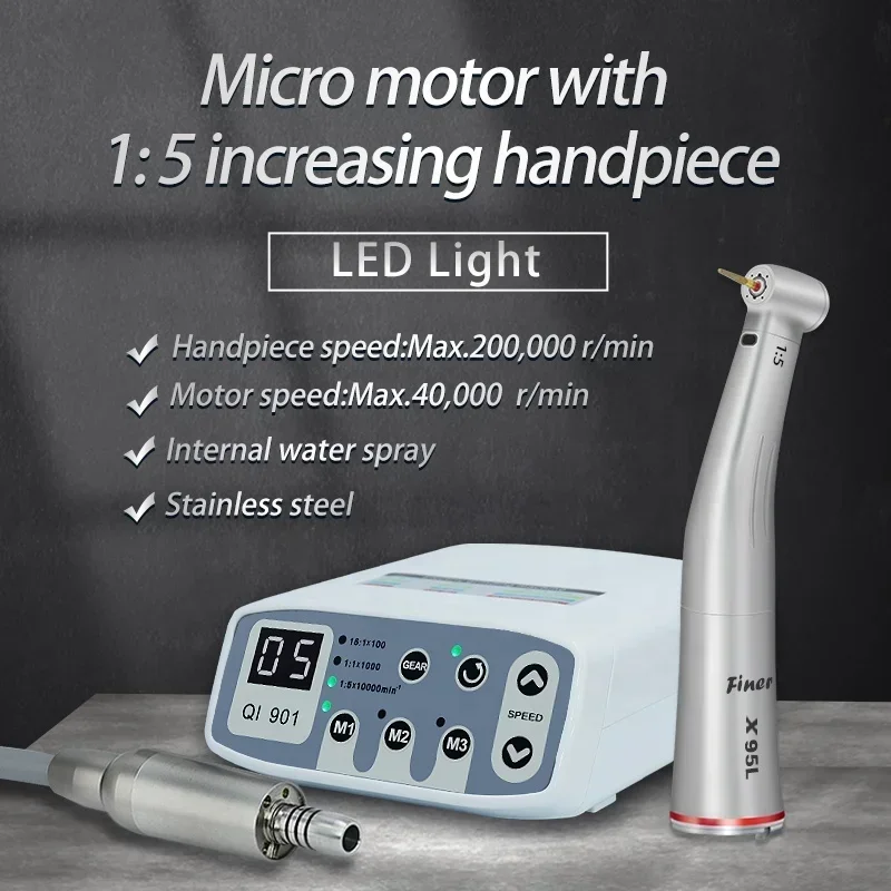 Electric slow speed motor den tal with 1:5 increasing high speed handpiece den tal micro motor unit