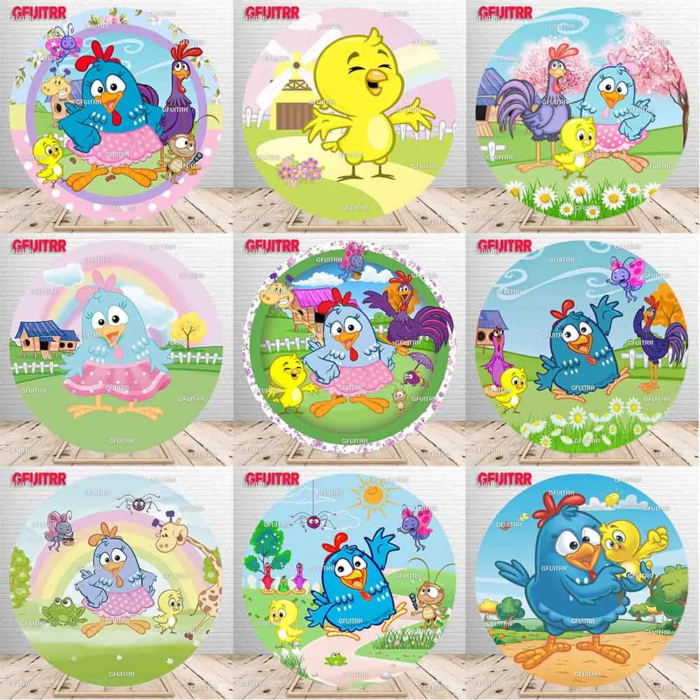 Galinha Pintadinha фон круглый детский день рождения фото украшения цыпленок фотография фон детский душ стенд