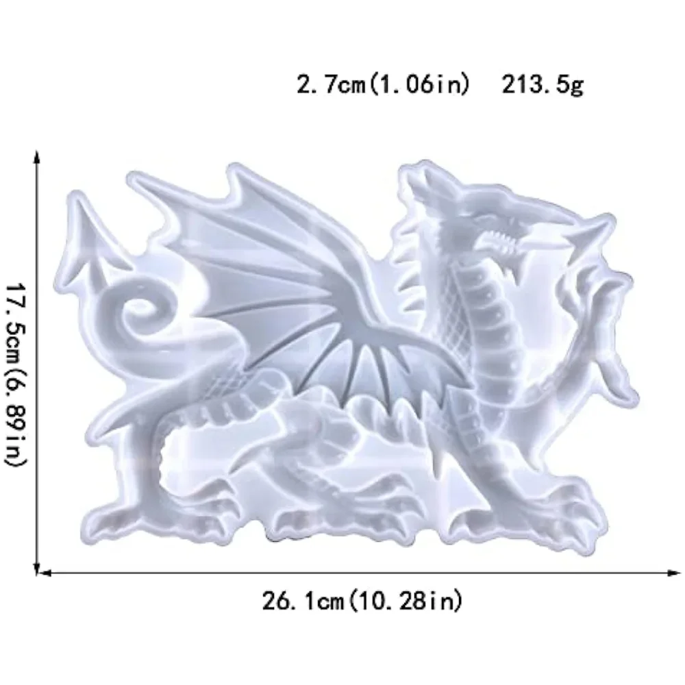 3D Lopen Dragon Epoxyhars Mal Diy Gesneden Grote Dier Standbeeld Muur Woonkamer Hanger Desktop Ornament Siliconen Mallen