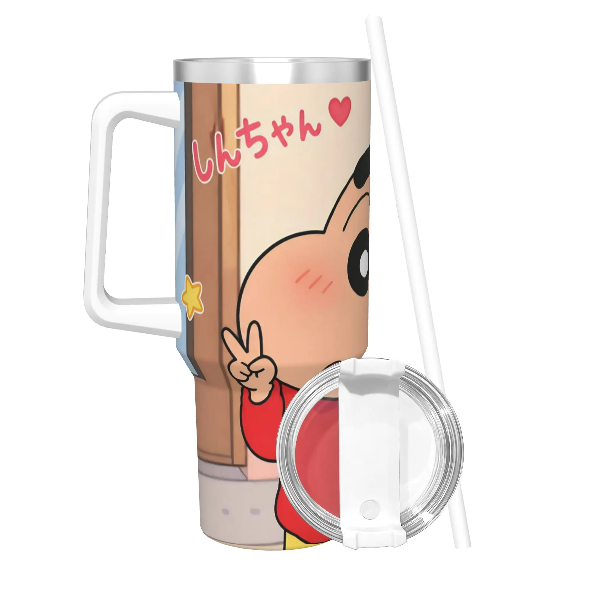 Stainless Steel Tumbler Crayons Shin Chans Anime Thermal Cups  Heat Preservation Cold Drink Mugs Cup Travelist Water Bottle view 3