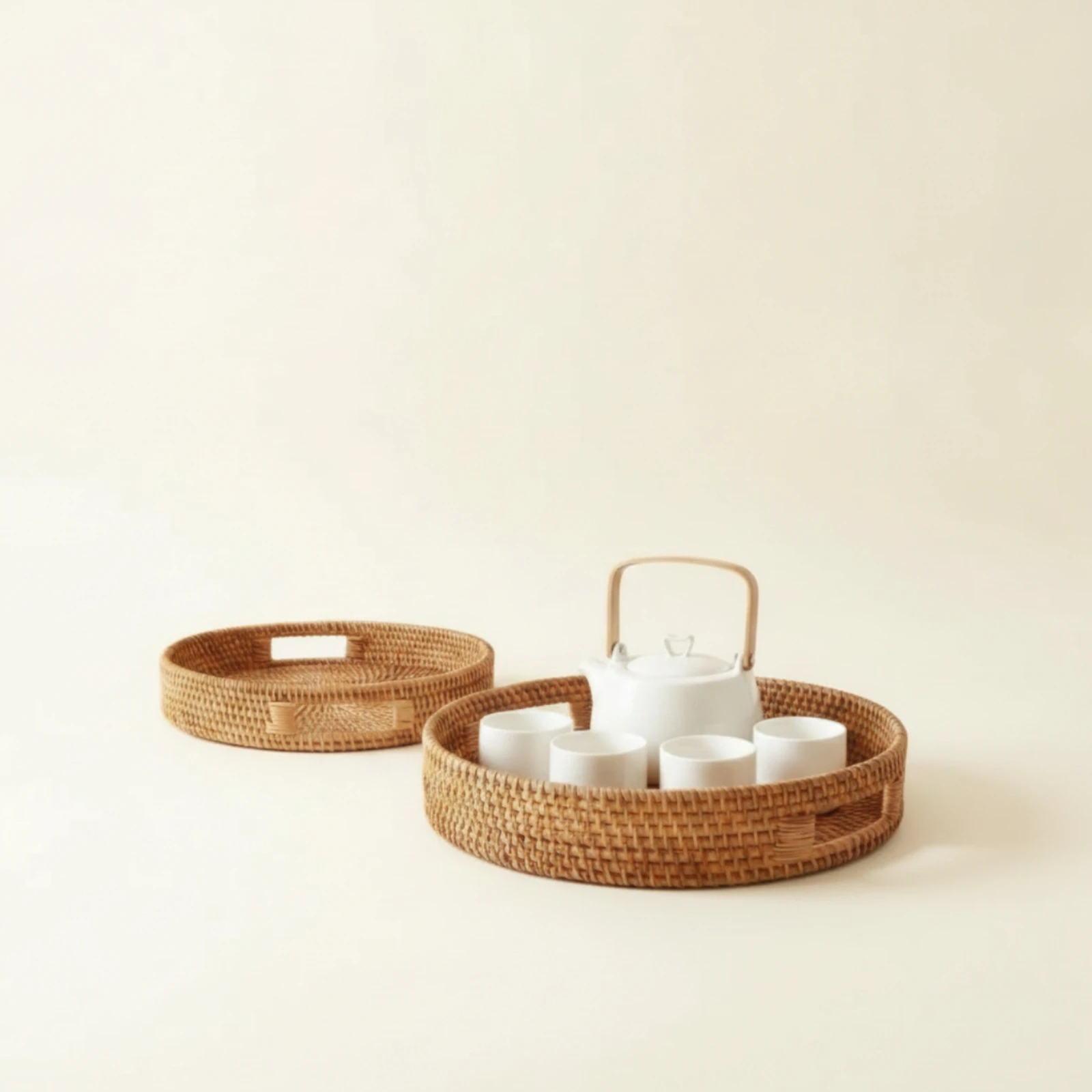 Rattan Tray Handle - 2 Buah Nampan Rotan dengan Pegangan
