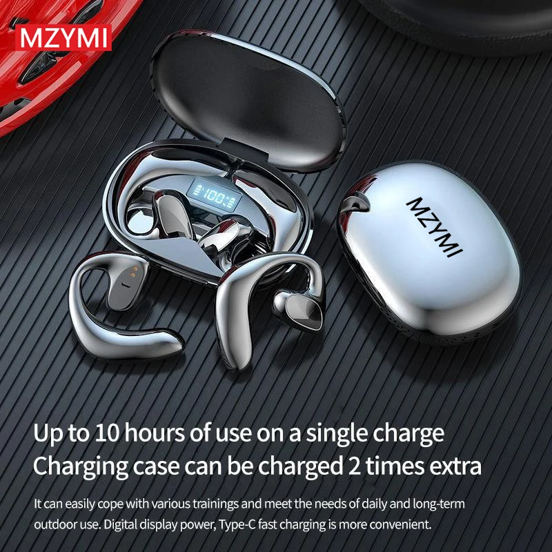 

MZYMI Wireless Earbud Earhooks S900 Bluetooth Headphones 9D Stereo Sound Waterproof Earphones Built-in Mic Sports Headset