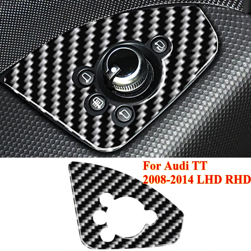 

1PCS Carbon Fiber Car Interior Door Lock Button Cover Trim for Audi TT 2008-2014 LHD RHD，Interior Accessories