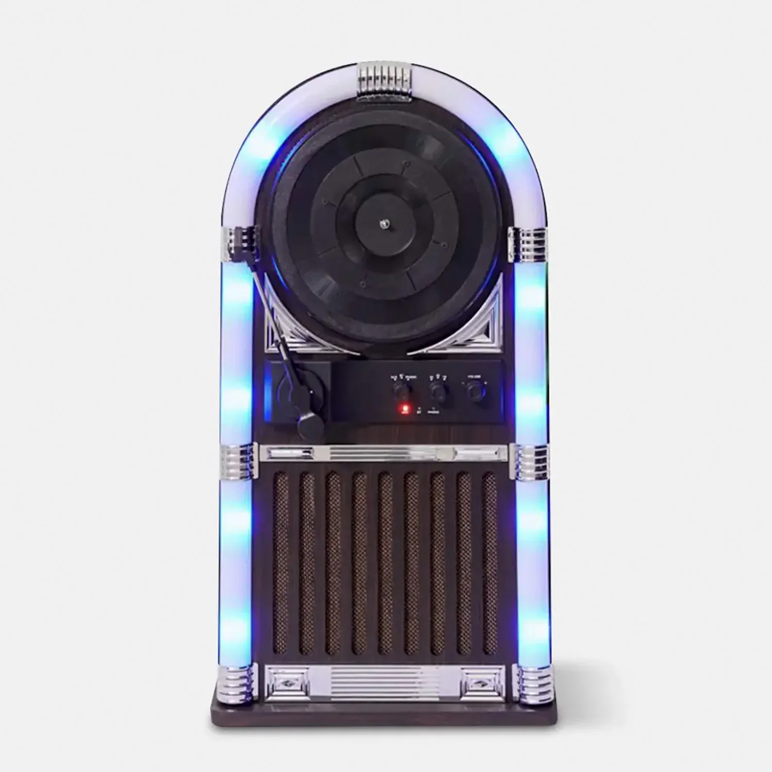 Rocket Vertical Bluetooth Vinyl Record Player Retro LED Light Jukebox