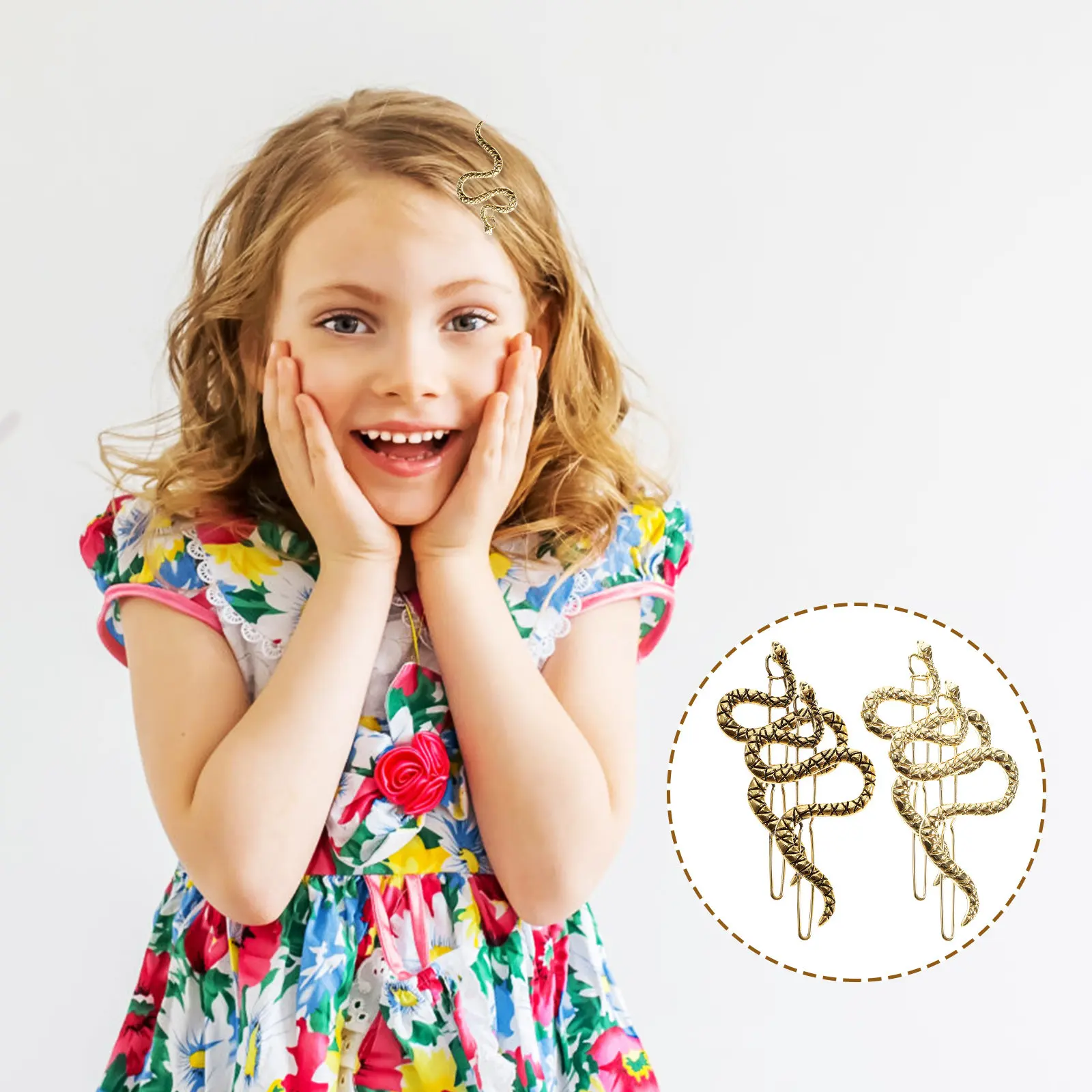 

4Pcs Snake Shaped Metal Hair Clips for Women Barrettes Fashion Hairpins Wedding Party Daily Elegant Grip Hair