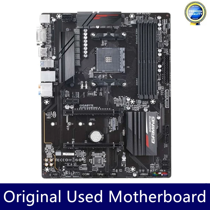 Gigabyte B450 Gaming X Motherboard AMD B450 AMD AM4 4xDDR4 64 GB M.2 ATX support Ryzen 9 5000 3900 7 2700 5 5600 4600G 5 3400GE