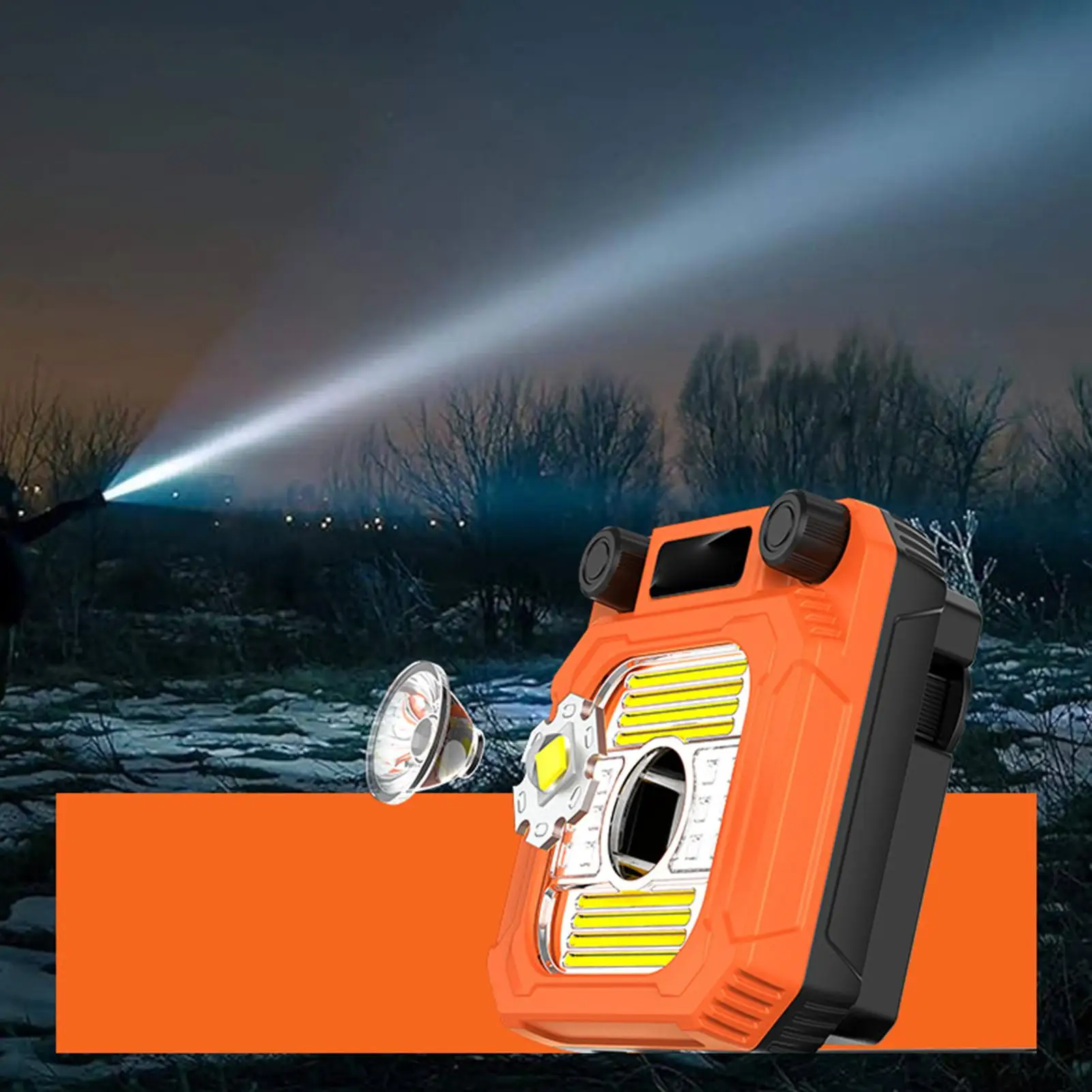 التخييم ضوء 3200mAh المغناطيسي مصباح يدوي للطي 3200mAh أضواء التخييم في الهواء الطلق مع شاشة الكريستال السائل لخيمة الفناء في الهواء الطلق الشرفة