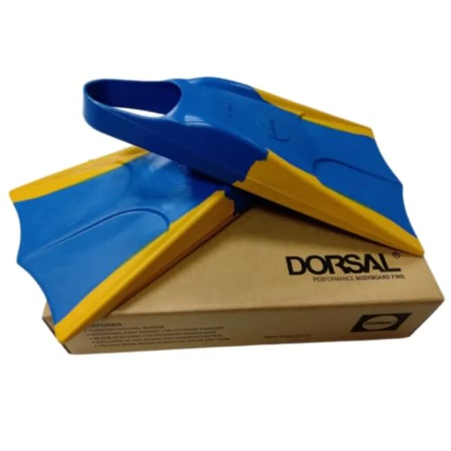 

Bodyboard Bodysurfing Floating Swimfins Flippers Blue/Yellow X-Small for swimming and wave riding, lightweight EVA foam, vibran