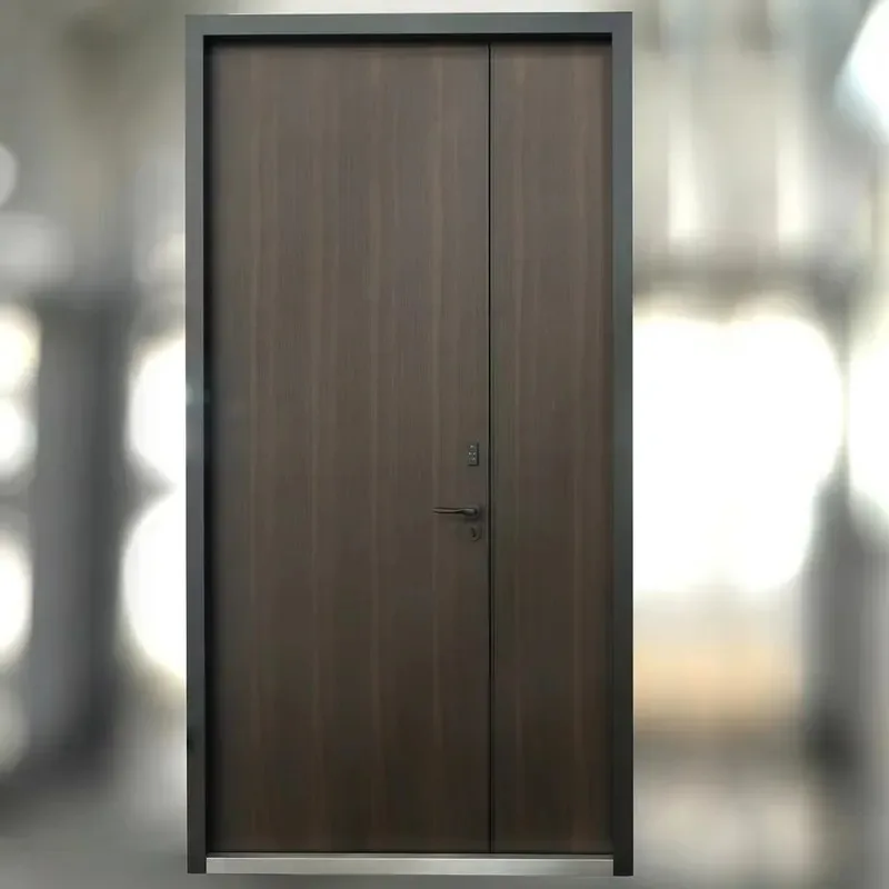 Apartment Entrance Modern Luxury Metal Security Door Residential Project Construction High Quality Steel Entrance Door