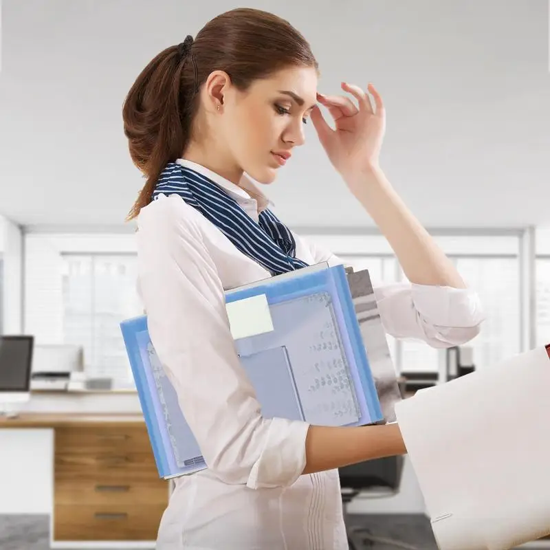 Clear File Bags Document Organizers With Snap Button A4 Size Document Organizers With Snap Button Waterproof Office Supplies