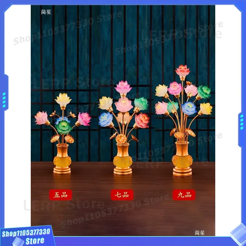 LED Crystal Glazed Buddha Lamp Household Plug in Colorful Light for Buddhist Hall Guanyin Statue Supply 2026 New Design Decor