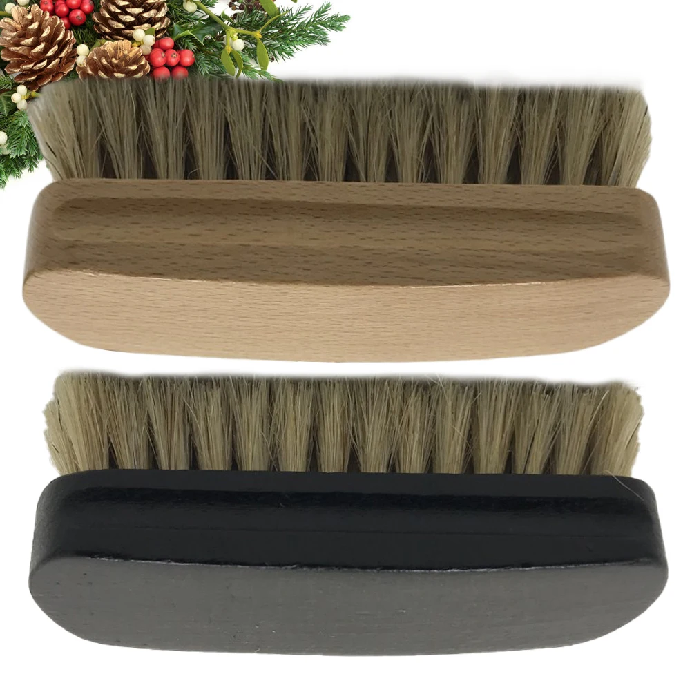 

2pcs Boar Bristle Shoe Brush Multifunctional Polisher Dust Remover For Shoes Care Lightweight Odorless Cleaning Tool