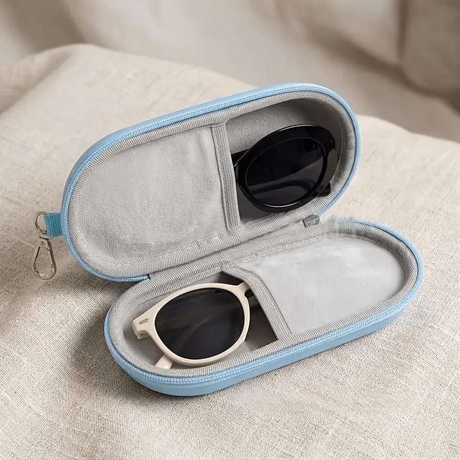 1/5/10/20/50/100pcs [Unisex Double Glasses Case] Unisex Double Glasses Case | Zippered Compartment, Portable Organizer for Fashi