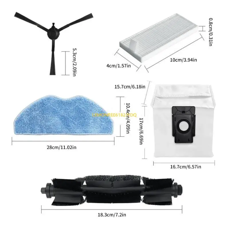 

M7DF Vacuum Side Brush Dust Bag Main Brush Replacement Part Vacuum Filter for Vacuum