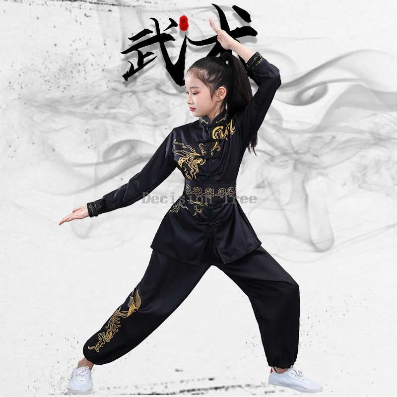 2024 new children martial arts practice performance embroidery youth changquan training set chinese competition kung fu costume