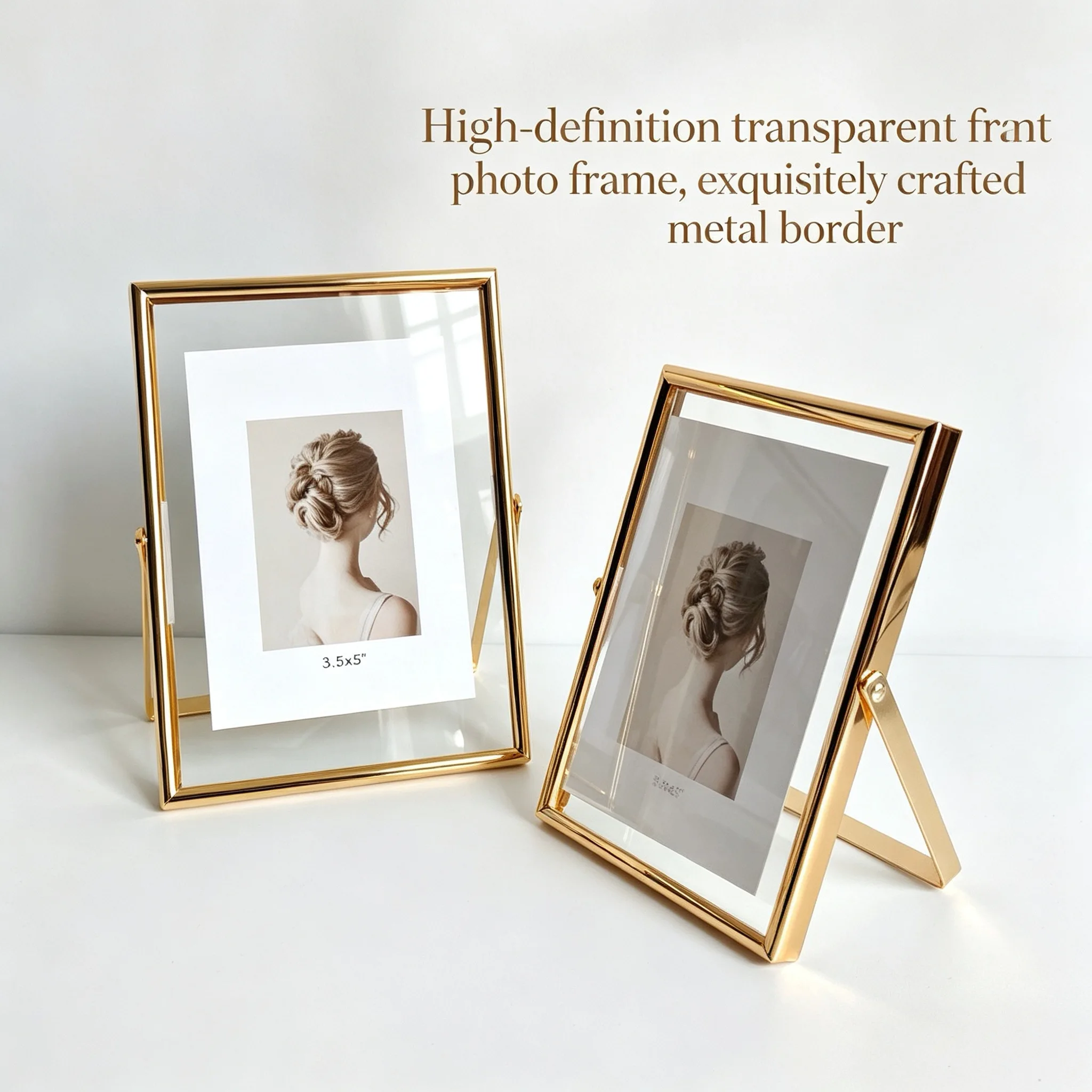 3 Pieces 6 Inch 152x102mm Metal Family Photo Picture Sign Holder Frame Wedding Gift Clear Floating Pressed Flowers Glass Frame