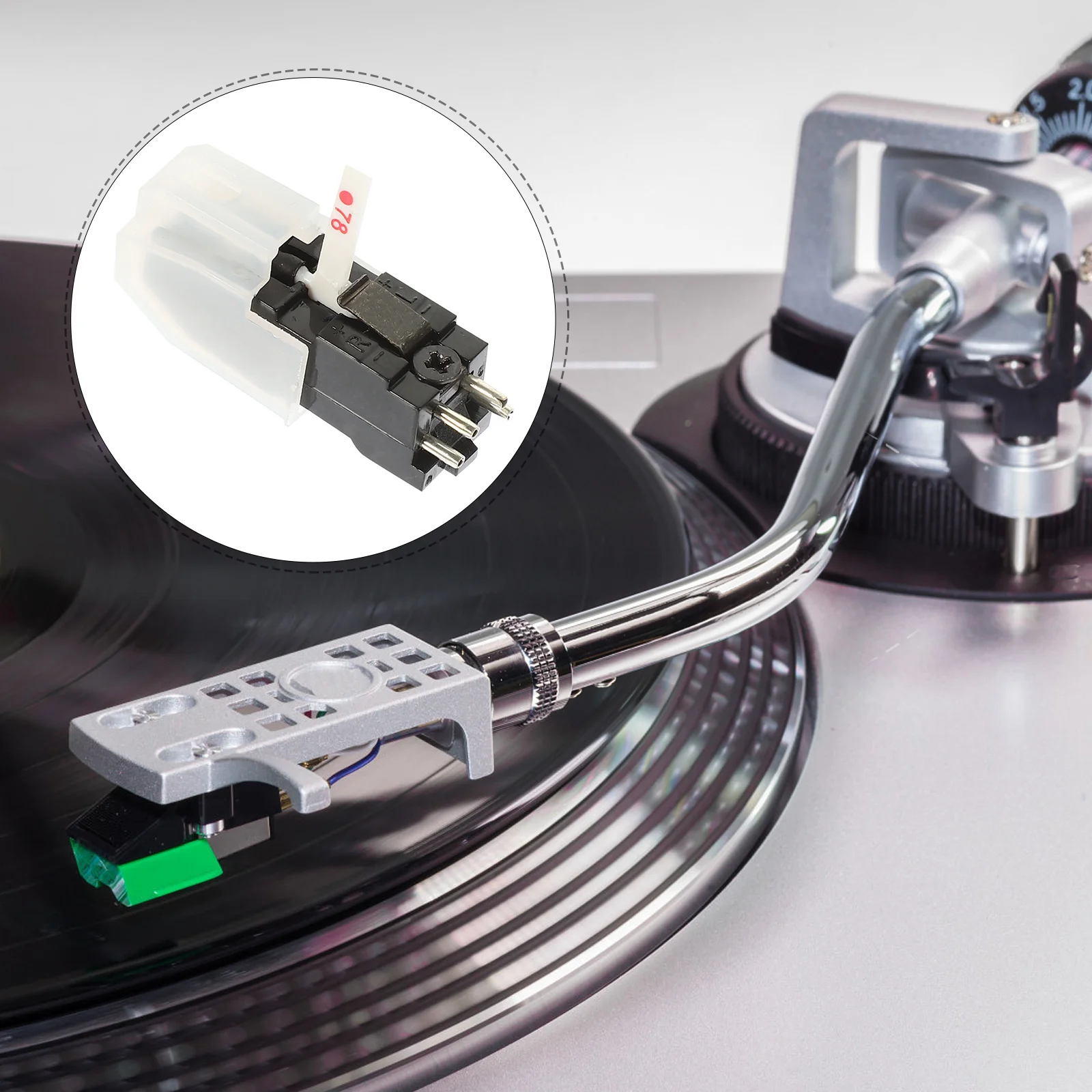 

1pcs Replacement Gramophone Stylus Needle Turntable Record Player Part Paratoroidal Coil Stereo Channel Separation White