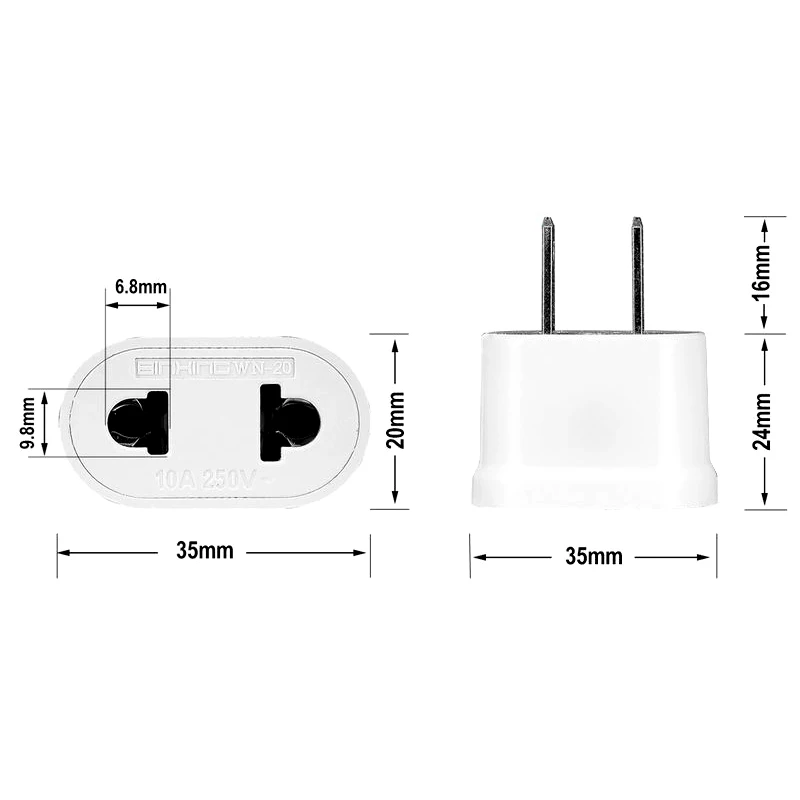 Universal US/EU/AU Power Plug Adapter EU Socket EU To US Plug Adapter Electric Charger Socket Japan Canada America AC Converter