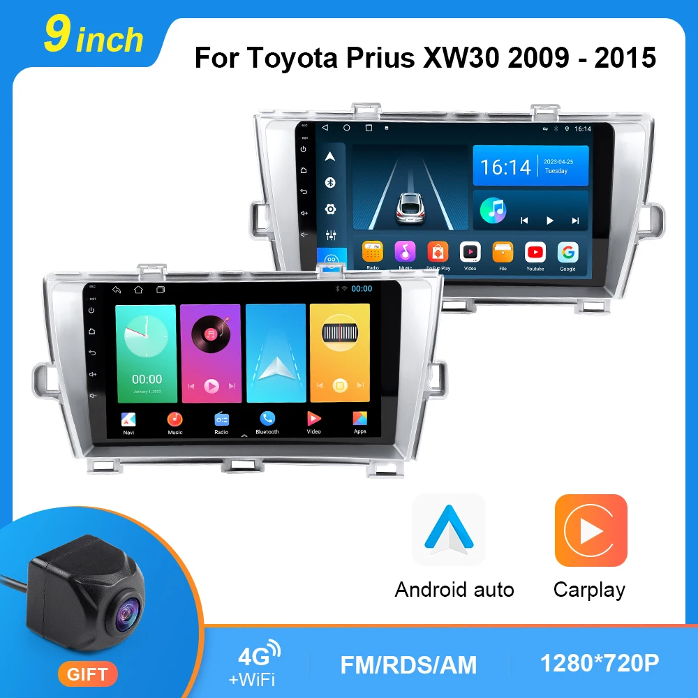 

8G+128G Android 10 For Toyota Prius XW30 2009 - 2015 Car Radio GPS Navigation Stereo Multimedia Video Player Carplay 4G WIFI