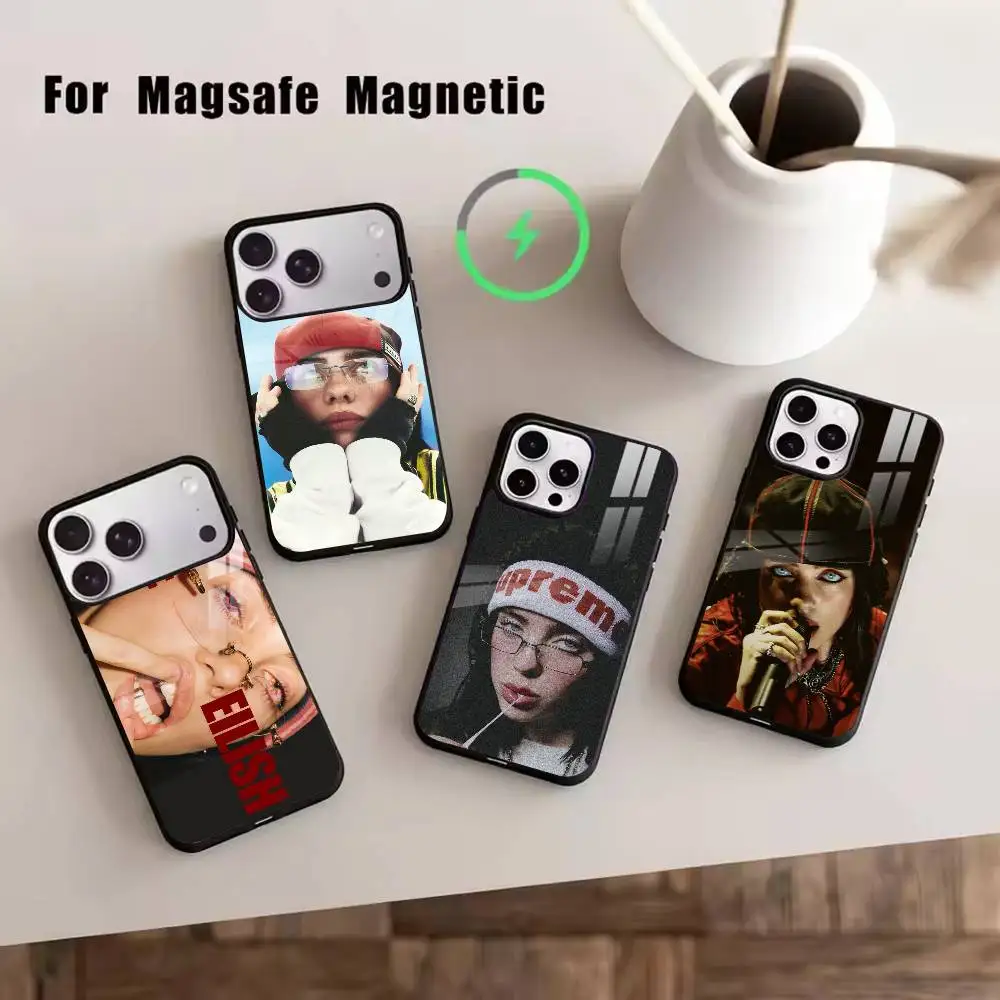 

Z-Singer-Billie Eilish Phone Case For iPhone17,16,15,14,13,12,11 Plus,Pro Magnetic For Magsafe Wireless Charging