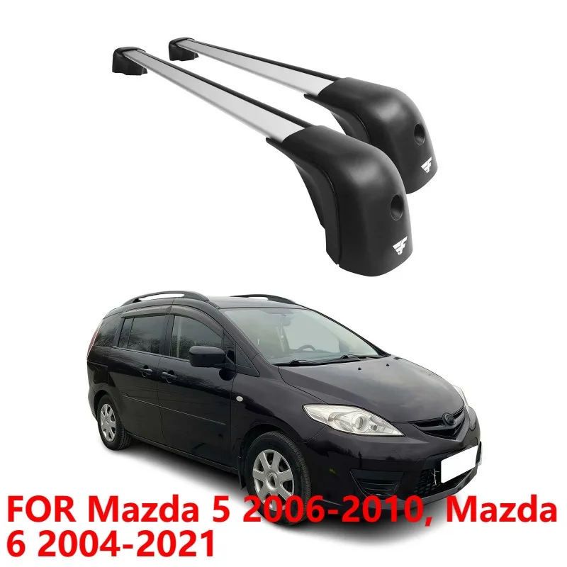 

For Mazda 5 2006-2010 / For Mazda 6 2004-2021 Roof Rack Cross Bars Aluminium Silver