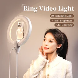 Ulanzi LT030 Ring Video Light 10-in 7 livelli di luminosità fotografia luce magnetica per supporto telefonico con treppiede per Selfie dal vivo