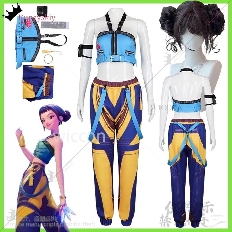 Zoey Kpop Girl Group Cosplay Anime Movie Demon Singing Costume Jirai Kei Girls Punk Y2K Halter Backless Top Halloween Party Cos