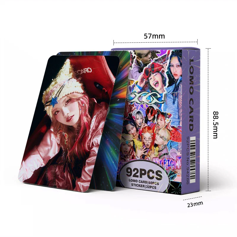 92 قطعة/المجموعة/مجموعة بطاقات LOMO ليزر مزدوجة الجوانب من مجموعة XG Girl - بطاقات صور ثلاثية الأبعاد JURIA CHISA JURIN مع ملصقات #3