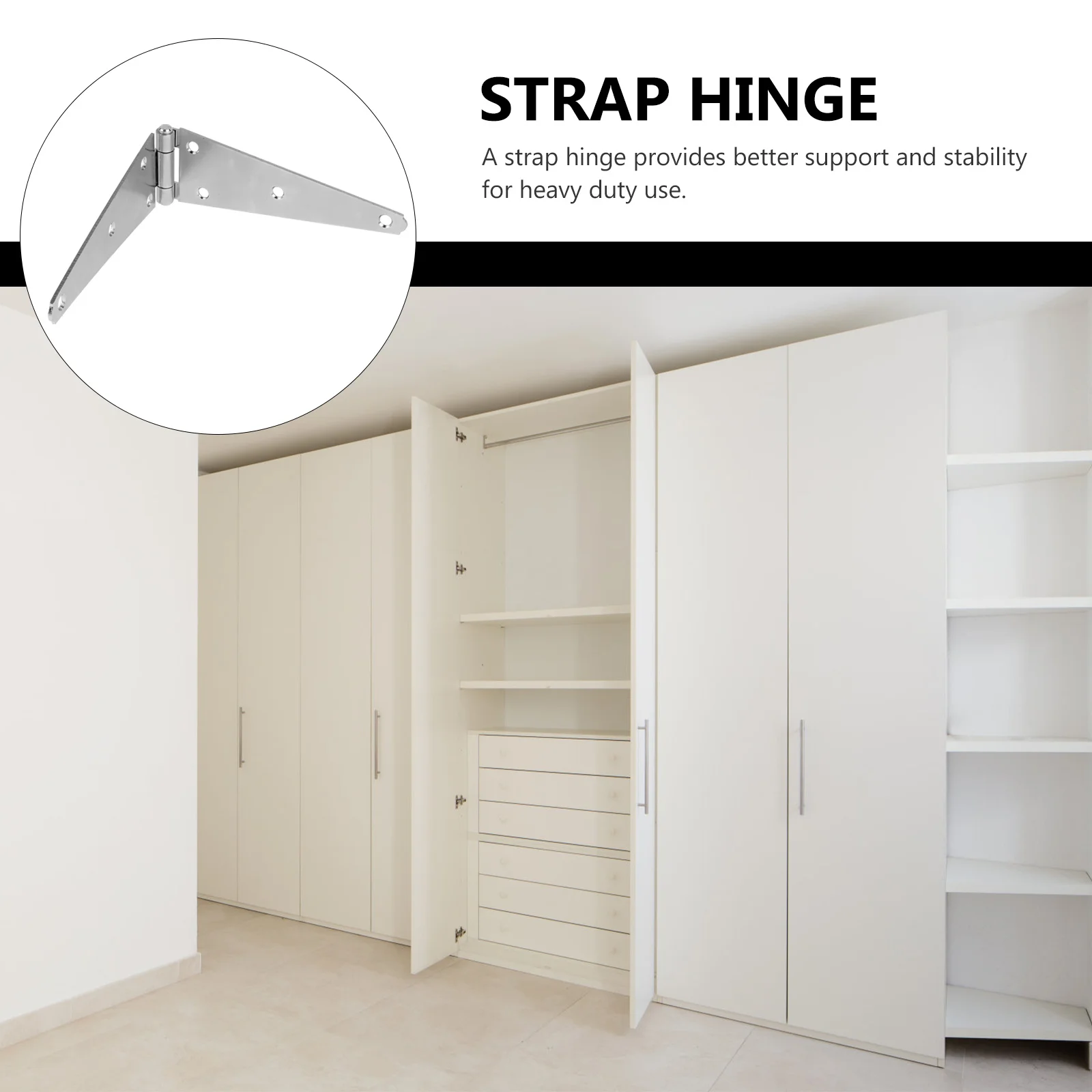 

2Pcs Outdoor Strap Hinges Heavy Duty Heavy Strap Hinge Gate Hardware Decorative Shed Gate Hinge Iron Door Hinges