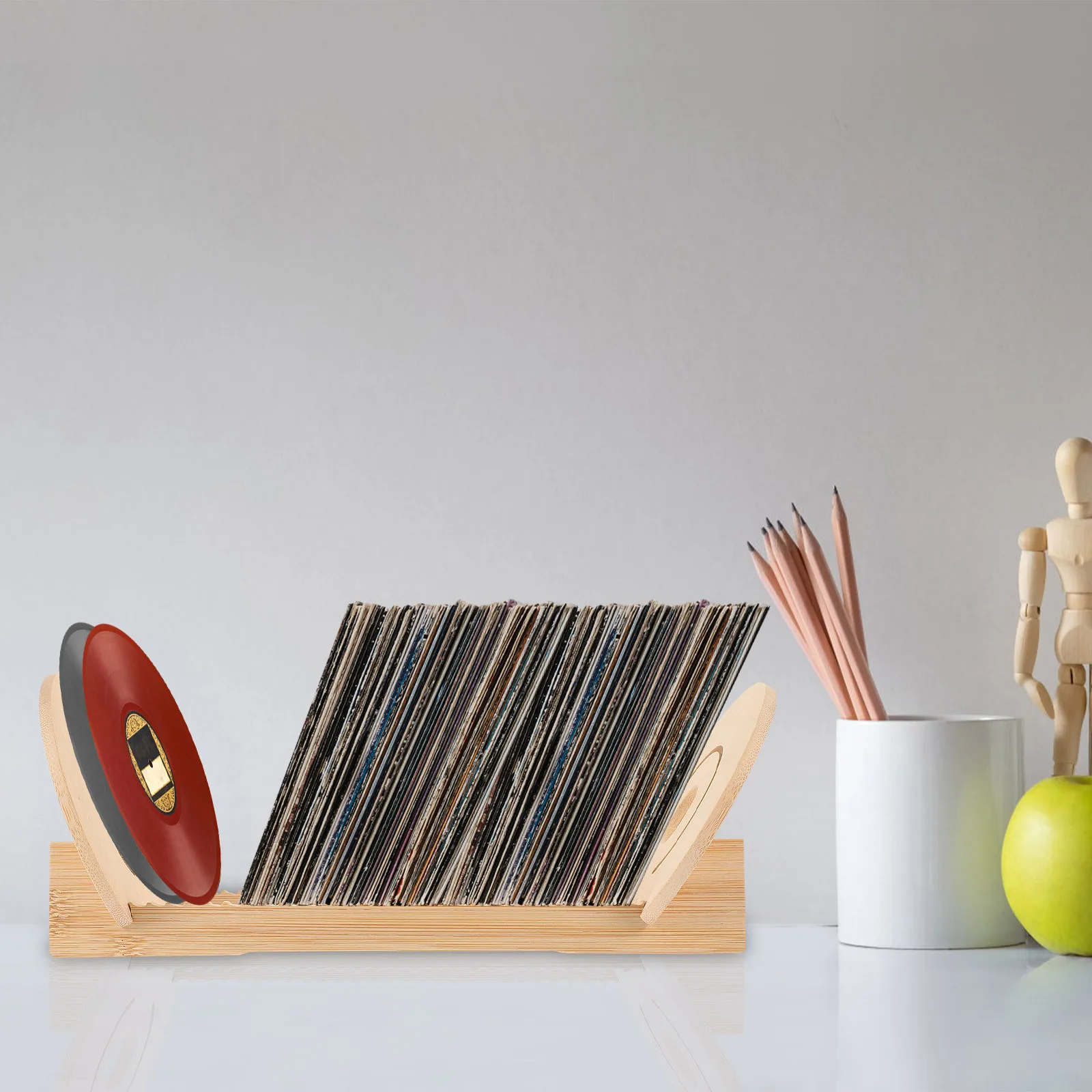 

Wooden Cd Storage Rack Vertical Desktop Organizer for Vinyl Records Compact Size Fits Any Room High Durability No Deformation Cd