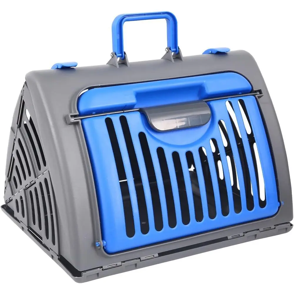 

Travel Cat Carrier, Small Cat Carrier Hard Up to 25lbs, 18 Lx14.5 Wx14 H Front Open Type Plastic Cat Carriers, Blue