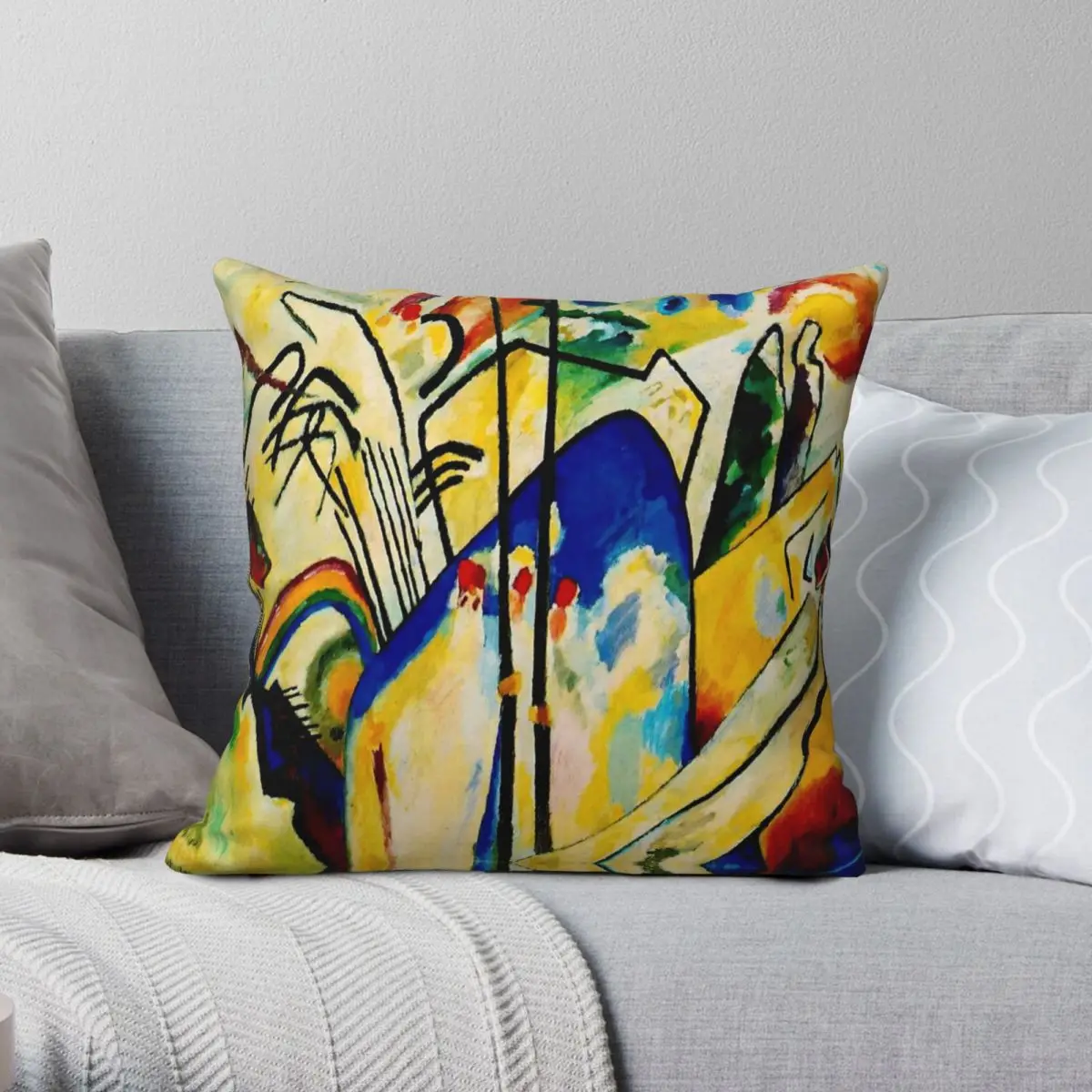 Composition IV Wassily Kandinsky Square Pillowcase Polyester Linen Velvet Pattern Decorative Throw Pillow Case Sofa Cushion Case