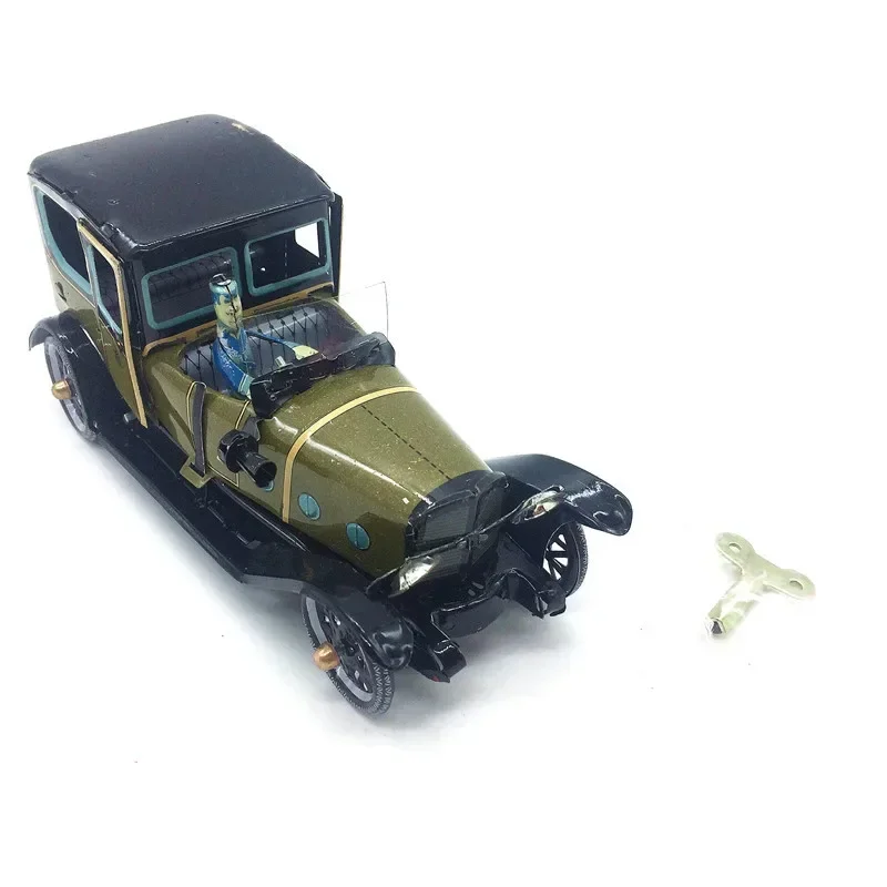 [Funny] Adult Collection Retro Wind up toy Metal Tin vintage cars Spanish car Mechanical Clockwork toy figures model kids gift